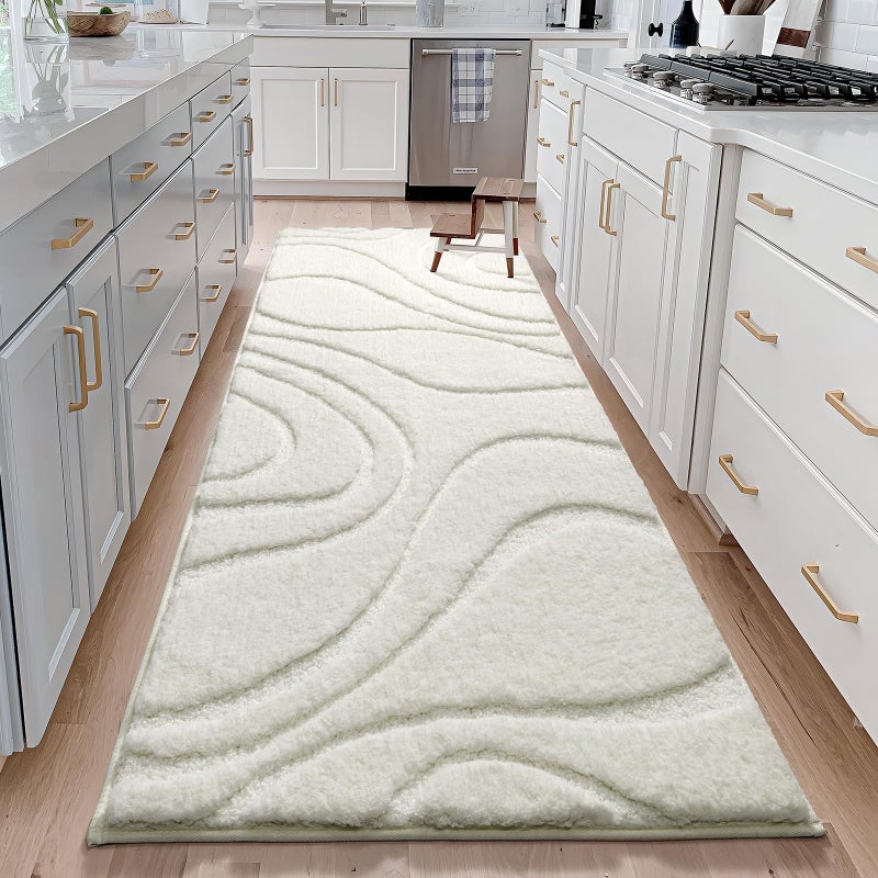 DEXDE White Bathroom Rugs 24x60, Non Slip Washable Absorbent Long Bathroom Mat Runner Rug Plush Fluffy Ultra Soft Microfiber Thick Matts for Bathroom, Floor, Shower, Home Decor Accessories - Image 3